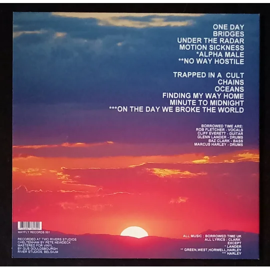 Year of the Mayfly is the debut full-length album from UK rock band Borrowed Time, released on 1 May 2019 via Mayfly Records. The record features a potent blend of alternative rock, punk and melodic alt-indie sensibilities, powered by energetic hooks, sharp riffs and lyrical themes rooted in personal reflection and social frustration.