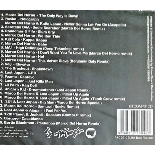Bullet Train Volume One CD Compilation back cover