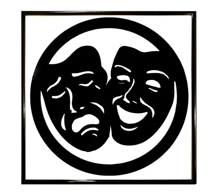Theater masks art on vinyl