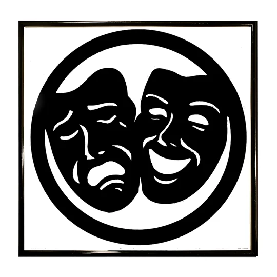Theater masks art on vinyl
