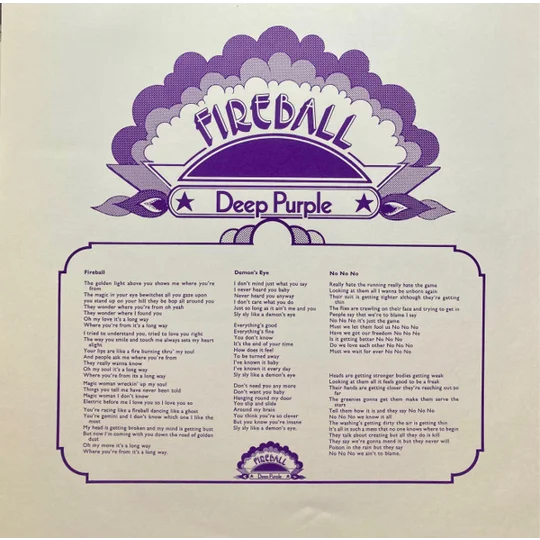 Deep Purple - Fireball inlay 1