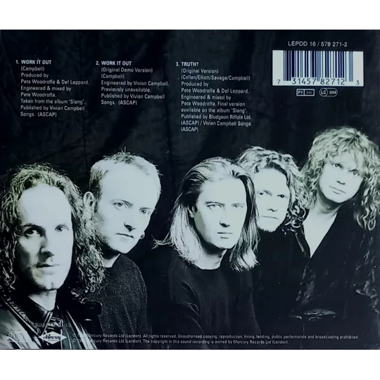 Def Leppard - Work It Out (Single CD) back cover
