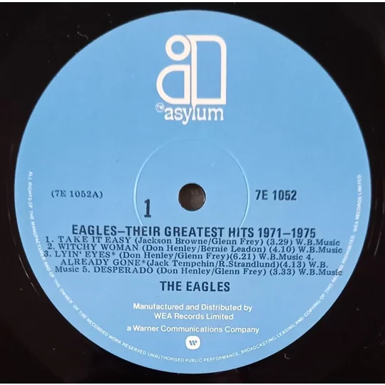 Eagles Their Greatest Hits 1971-1975 record cover