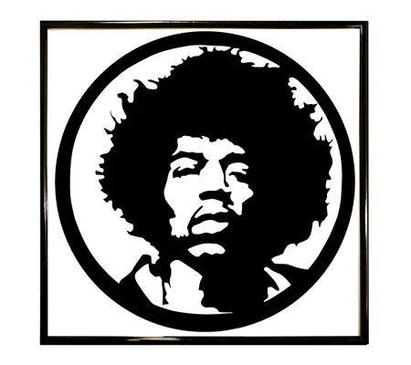 Jimi Hendrix Vinyl Portrait Wall Decoration