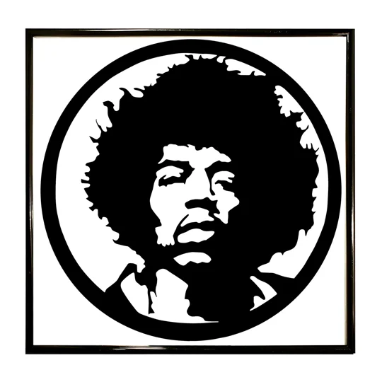 Jimi Hendrix Vinyl Portrait Wall Decoration big face cutout