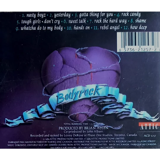 Lee Aaron - Bodyrock CD back cover
