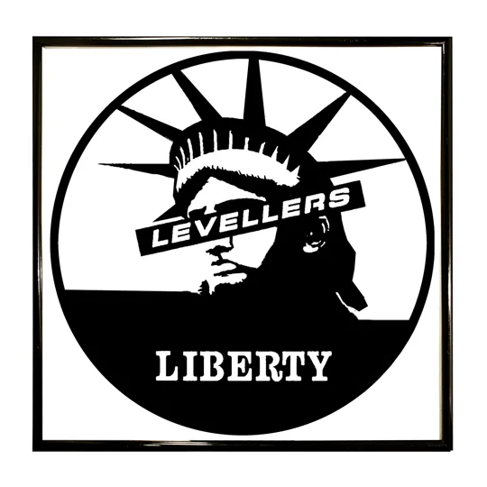 Levellers Record Wall Decoration Artwork statue of liberty image, levellers across the eyes.