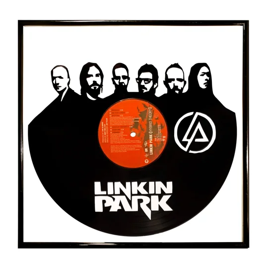 Linkin Park Vinyl Artwork Wall Decoration portrait cut out of a old record