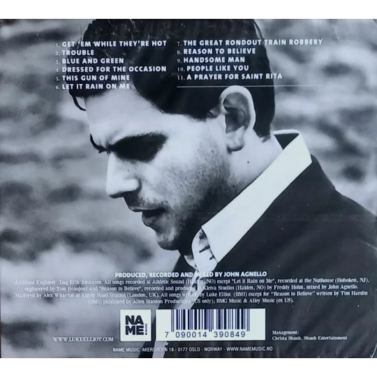 Luke Elliot - Dressed for the Occasion CD back cover