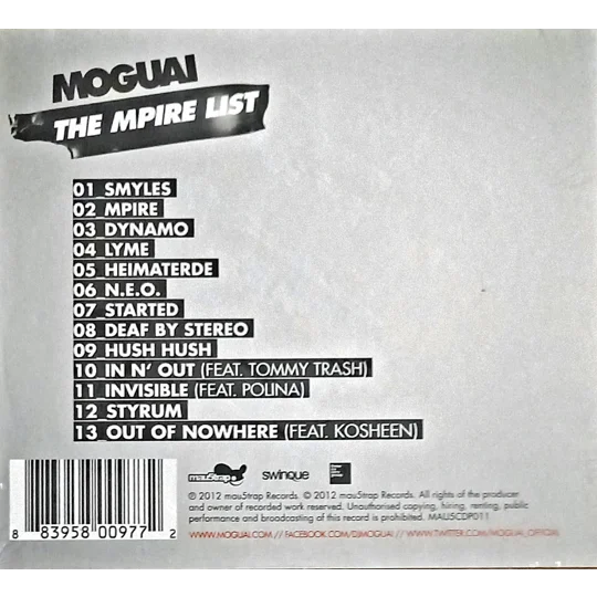 Moguai - Mpire CD back cover