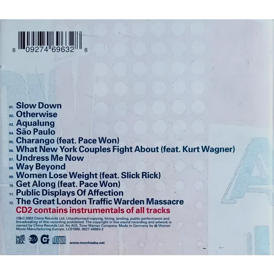 Morcheeba - Charango CD back cover