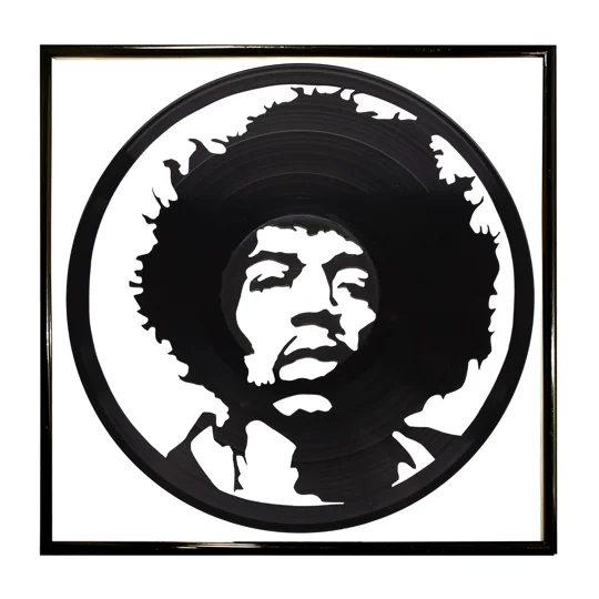 Jimi Hendrix Vinyl Portrait Wall Decoration original photo no reflection