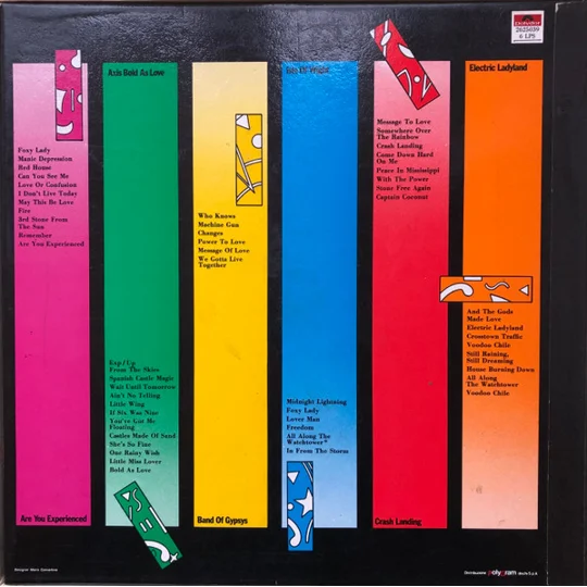 Jimi Hendrix ‎– Hendrix Box Set (Used) back cover