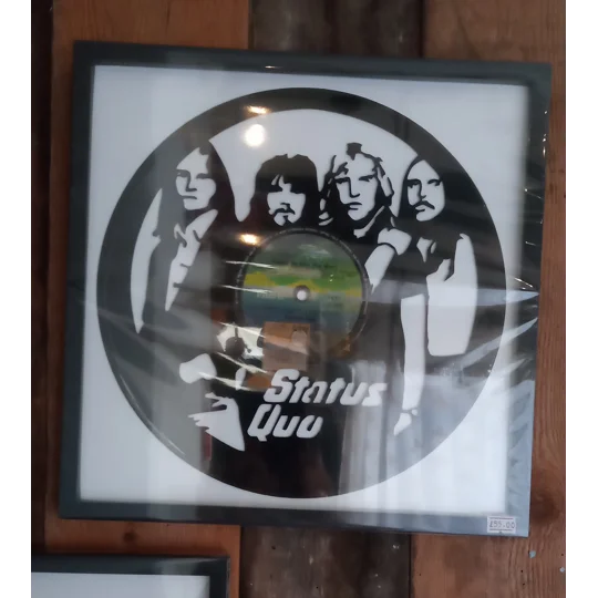 Status Quo band portrait on vinyl original photo on the wall