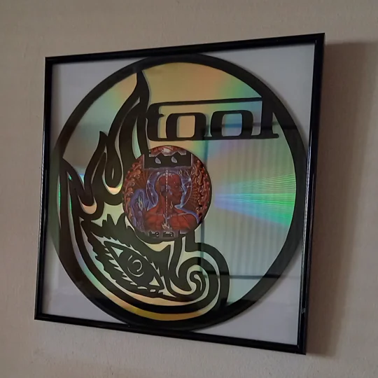 Tool Logo Art on Vinyl Record original photo Plus DVD background on the wall