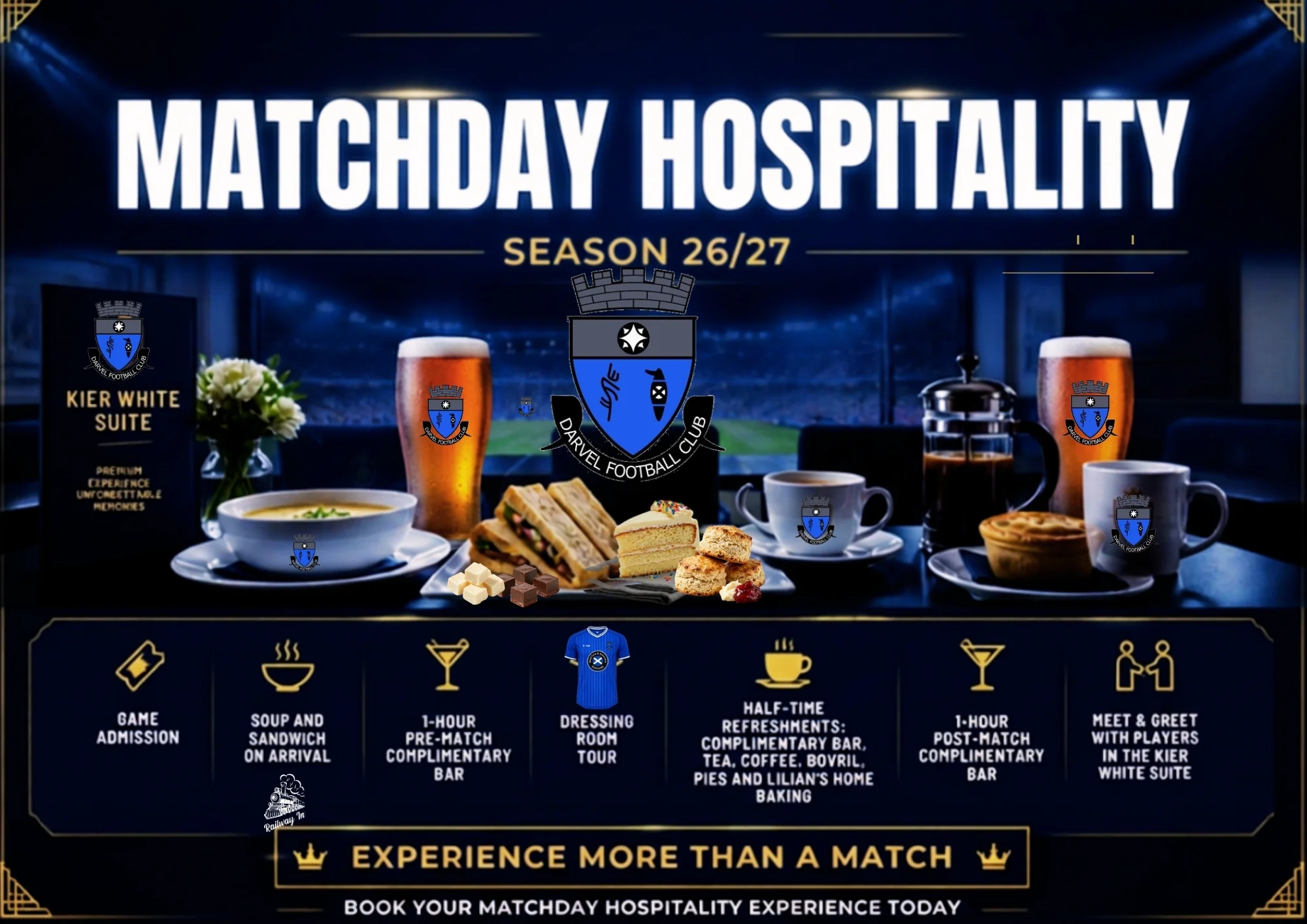 Matchday hospitality in the Kier White Suite
