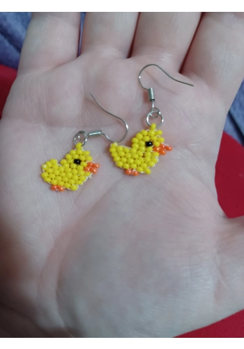 Flat beaded earrings