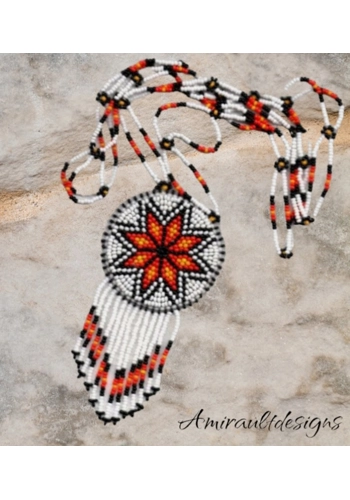 Beaded medallion with l..