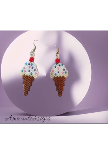 Flat beaded earrings