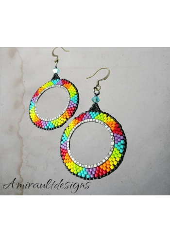 Flat beaded earrings