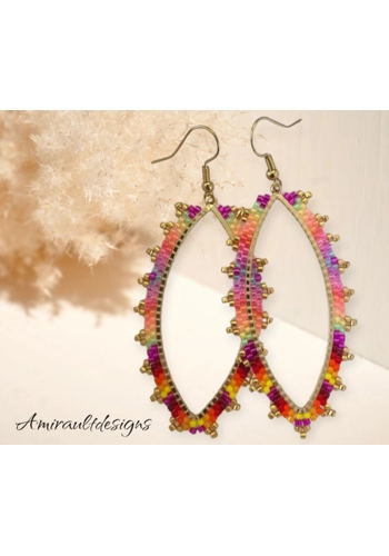 Flat beaded earrings