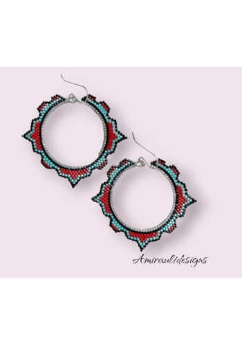 Flat beaded earrings