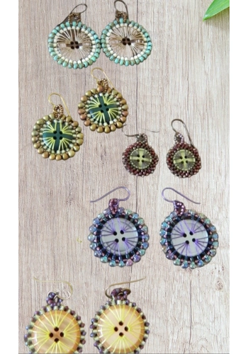 Beaded button earrings