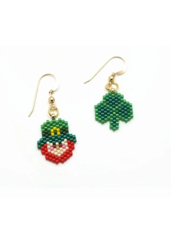 Flat beaded earrings ( ..