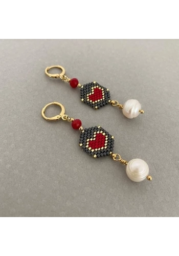 Flat beaded earrings