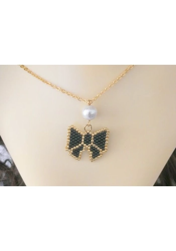 Flat beaded pendant
