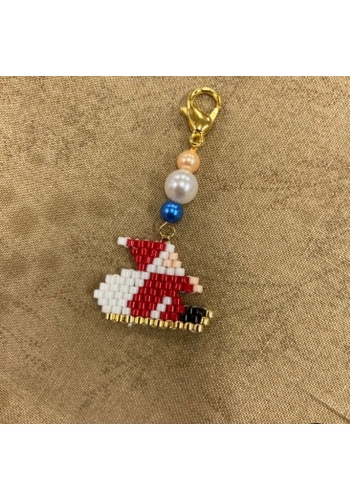 Beaded keychain charm