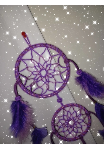 Beaded double hoop dreamcatcher