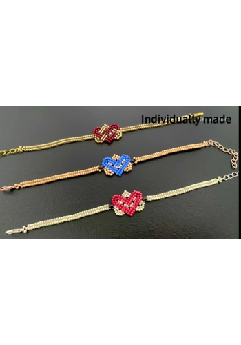 Flat beaded bracelet