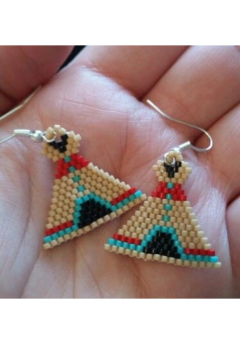 Flat beaded earrings