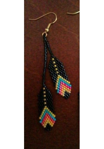 Flat beaded earrings