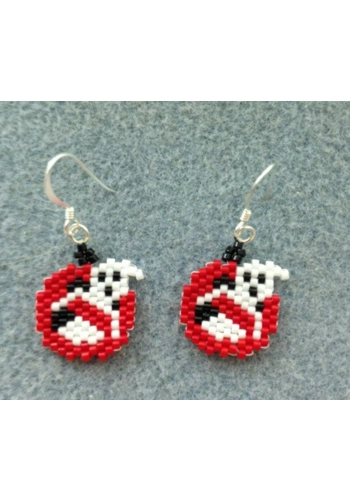 Flat beaded earrings ( ..