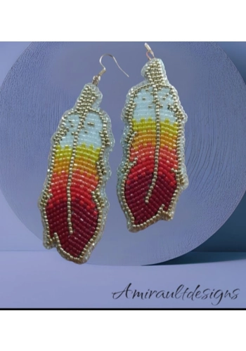 Flat beaded earrings