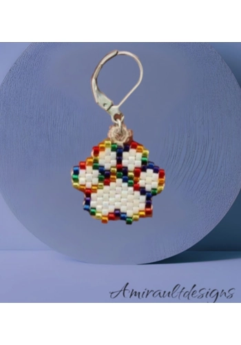 Flat beaded keychain ch..