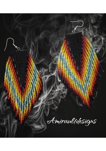 Flat beaded earrings