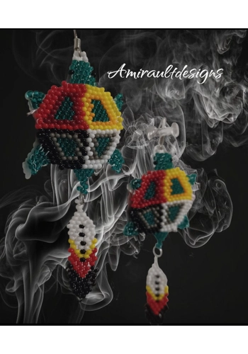 Flat beaded earrings 4 ..