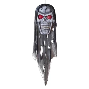 GIANT 2M Hanging Skull With LED eyes