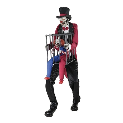 DEPOSIT- 7ft Rotten Ringmaster With Cage Clown Prop Animatronic SVI DEPOSIT- 7ft Rotten Ringmaster With Cage Clown Prop Animatronic SVI
