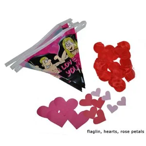 Valentines Day Set! Includes Flag banner & rose petals