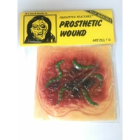 Realistic Stick on Wound Prosthetic- TYPE D WORMS -Frightful Features Injury- (NOT LATEX)
