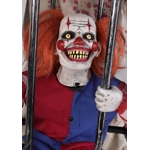 Cagey Clown With Clown In Cage 7 ft SVI Animatronic Prop Cagey Clown With Clown In Cage 7 ft SVI Animatronic Prop