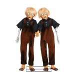 4FT Creepy Twin Boys Animatronic Halloween Decoration 4FT Creepy Twin Boys Animatronic Halloween Decoration