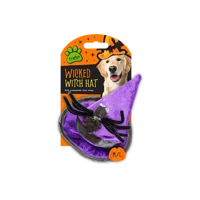 Dog Witch hat - Spider/Purple pattern