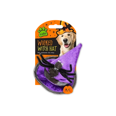 Dog Witch hat - Spider/Purple pattern Dog Witch hat - Spider/Purple pattern