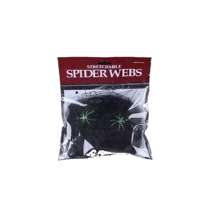 Stretchable Black Spider Web Halloween Decoration with 2 Spiders Stretchable Black Spider Web Halloween Decoration with 2 Spiders