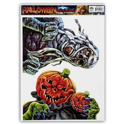 Halloween Window Stickers -MUMMY/PUMPKIN - A3 SIZED Halloween Window Stickers -MUMMY/PUMPKIN - A3 SIZED